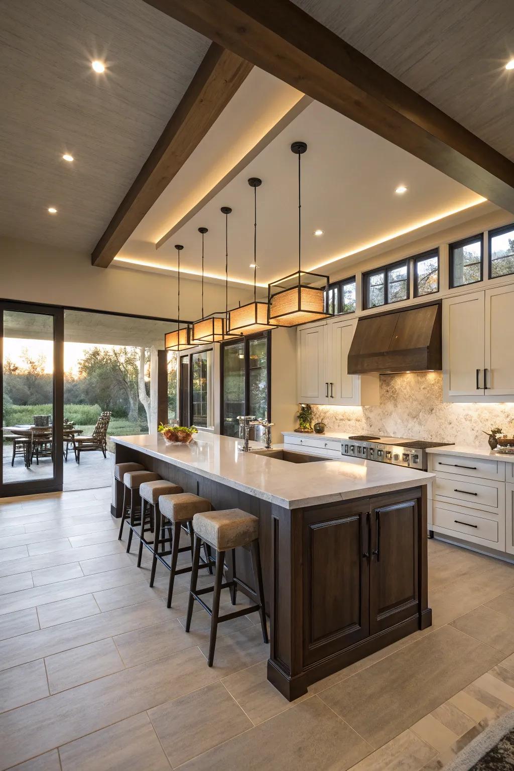 Bulkhead lighting can amplify the sensation of space.