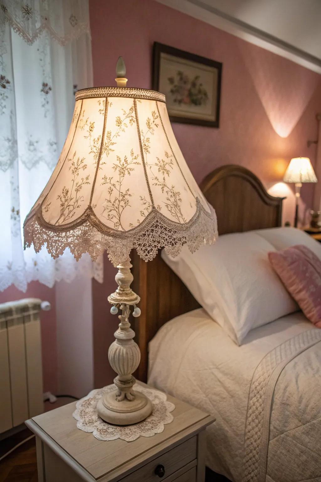 Incorporate a amorous touch using interlaced border on your lampshade.