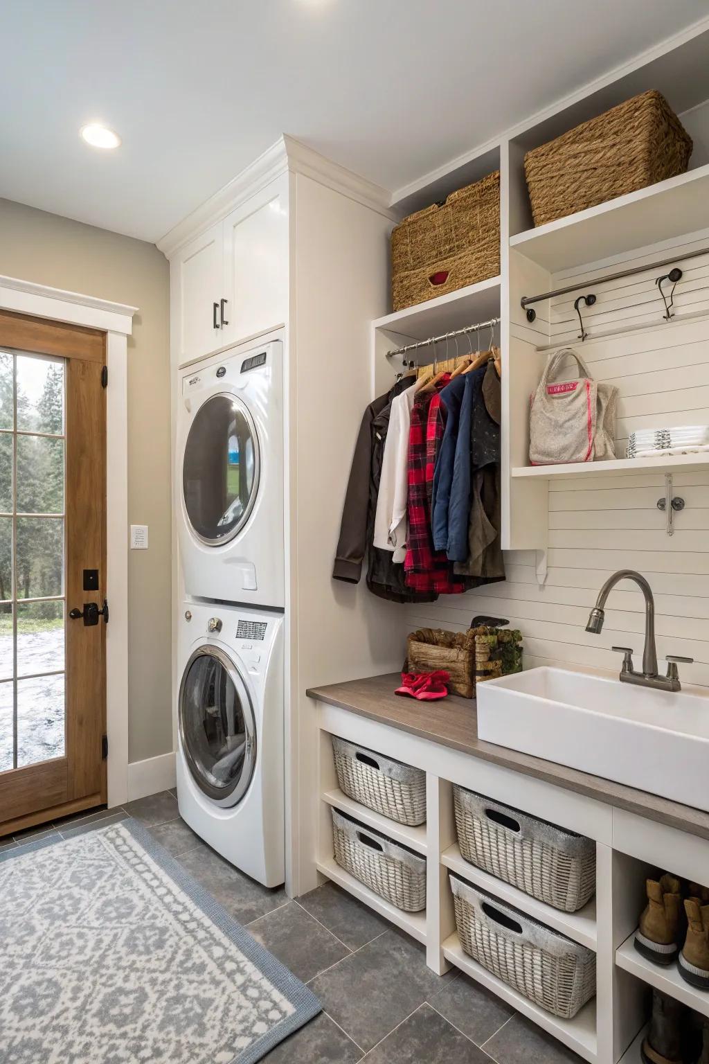 Mix laundry and mudroom features seamlessly.