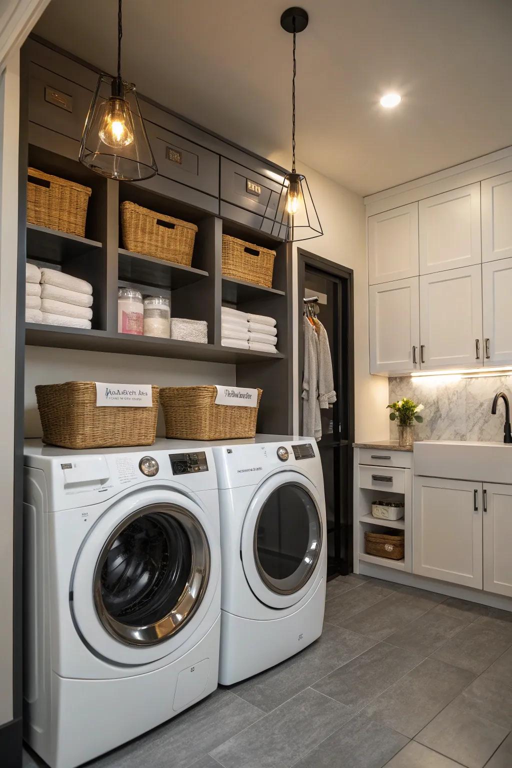 Brilliant lighting makes your laundry duties much simpler.