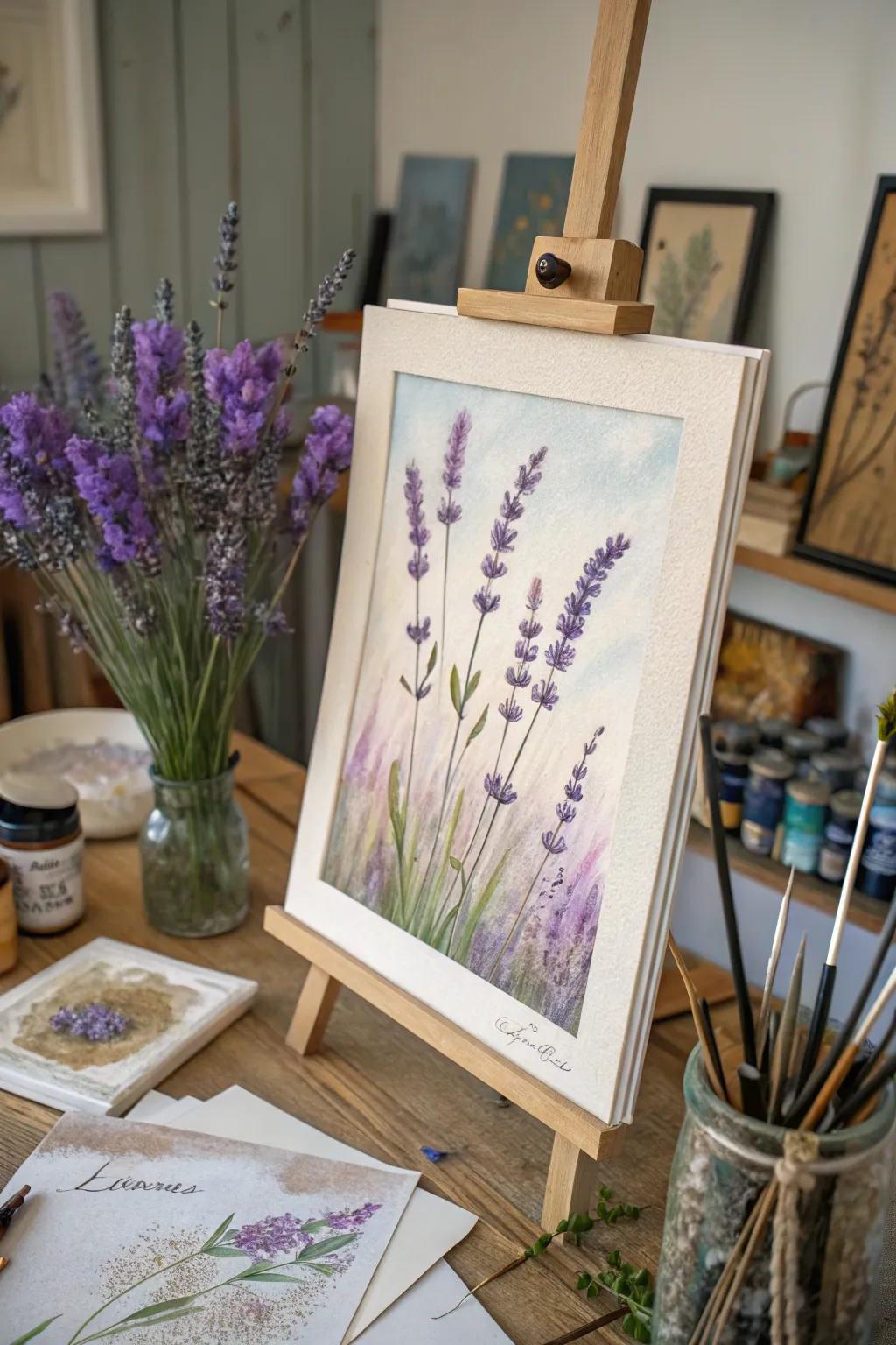 Mixed media lavender, adding depth and dimension to your art.