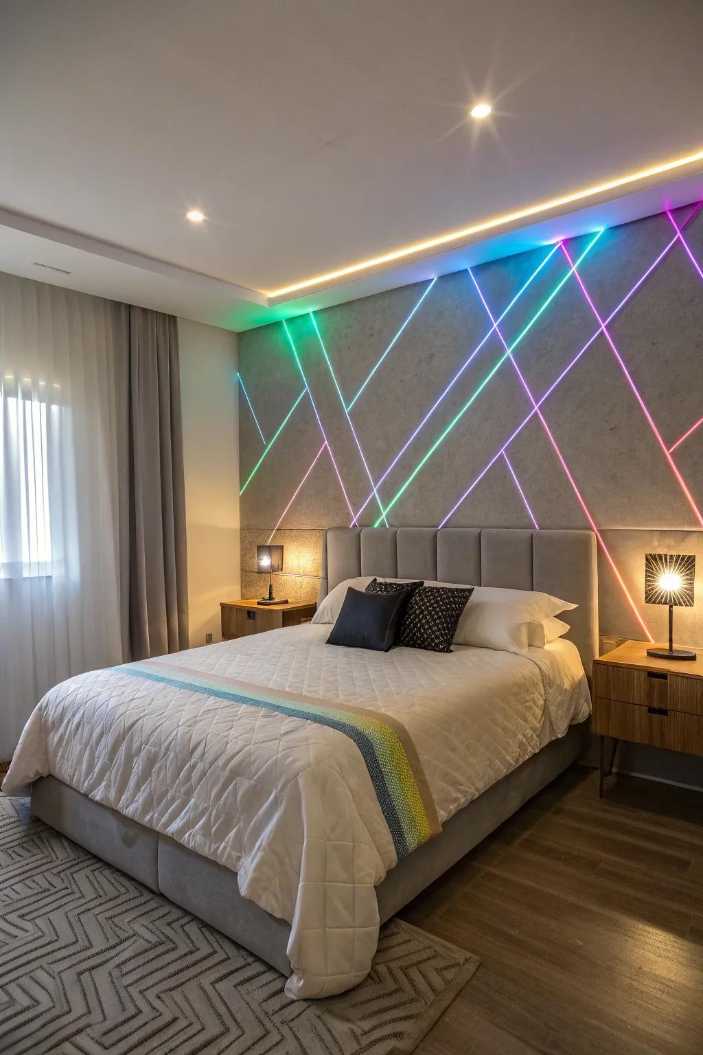 A minimalist aesthetic is achieved by the neat designs of luminous diodes bars.