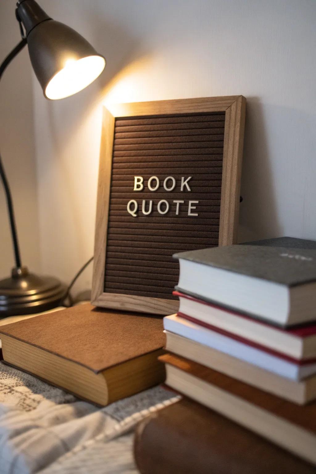 Infuse literature into your décor by showcasing book quotes on your letter board.