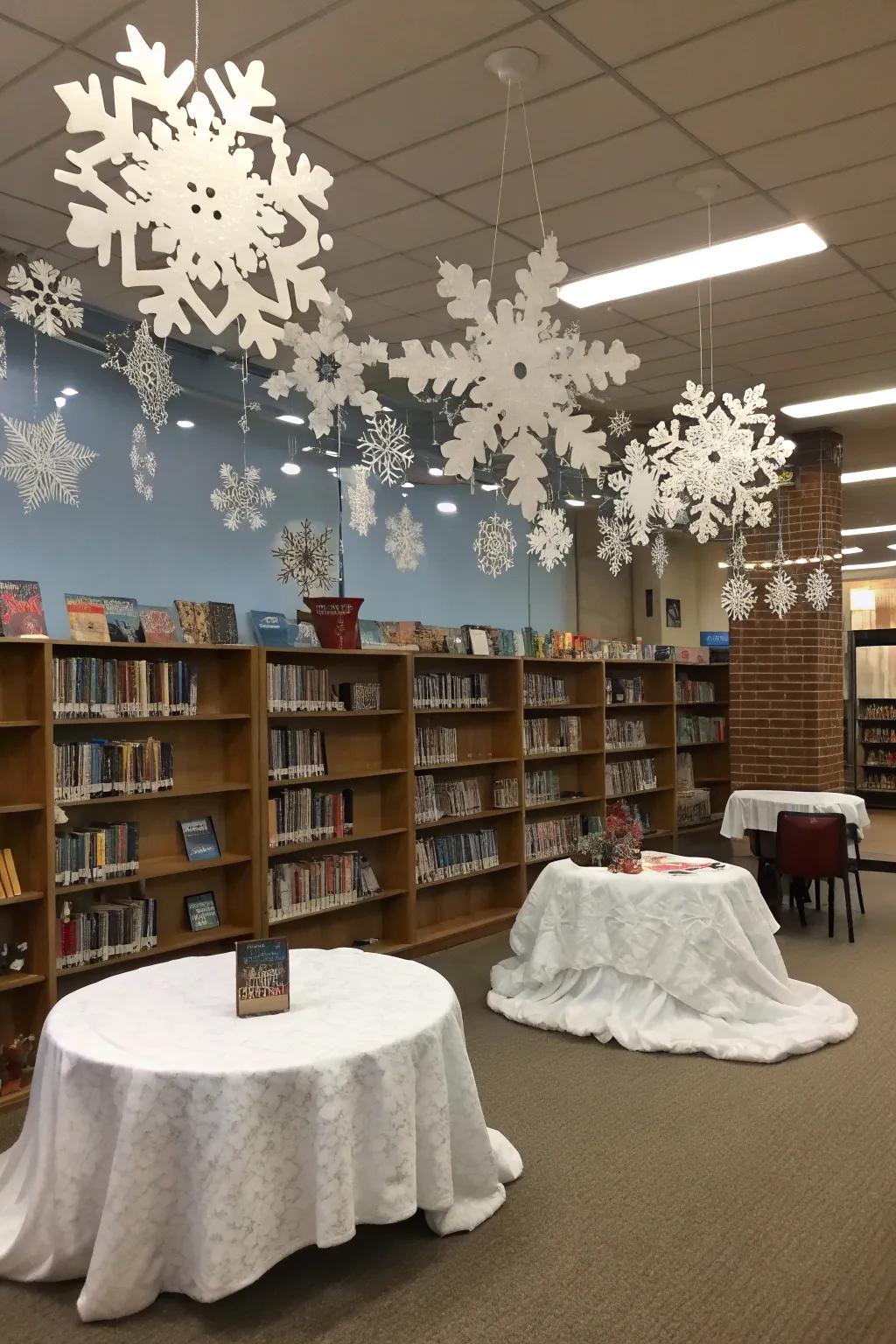 Construct an enchanting winter fantasyland inside your library.