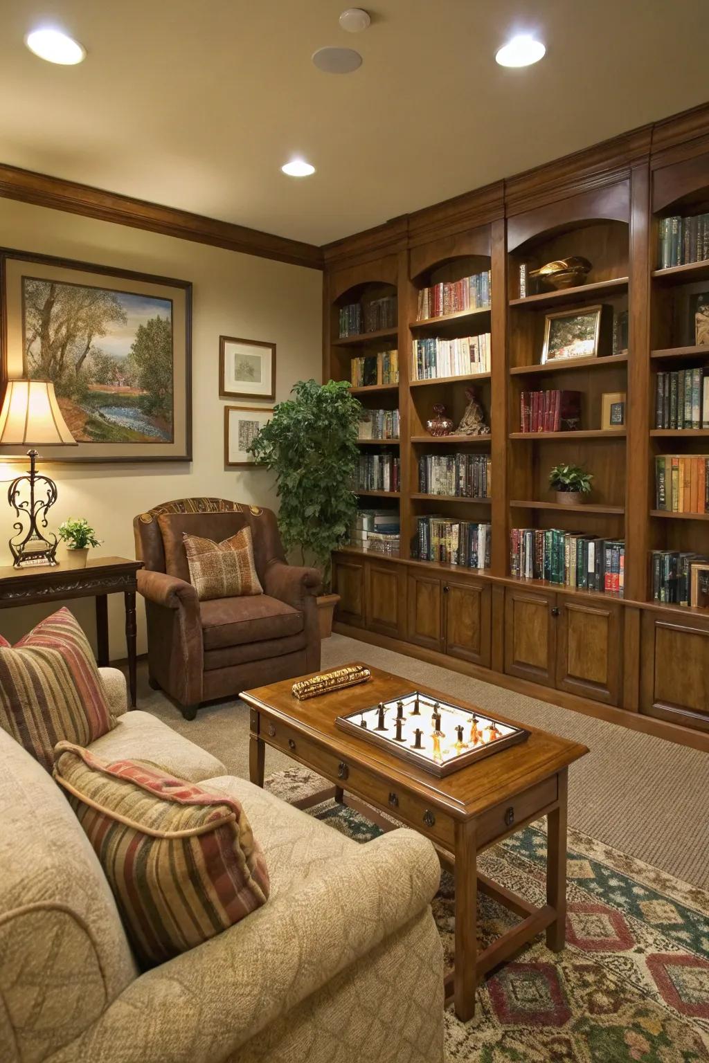 A versatile library space that fulfills several functions.