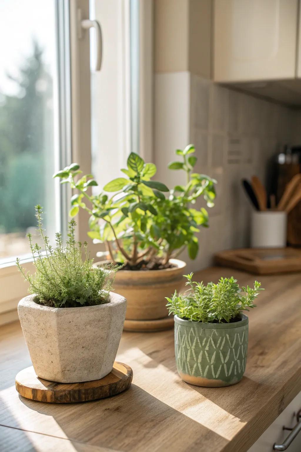 Breathe vitality into your kitchen with fresh greenery. 🌿 #VerdantKitchen #InteriorEnhancement