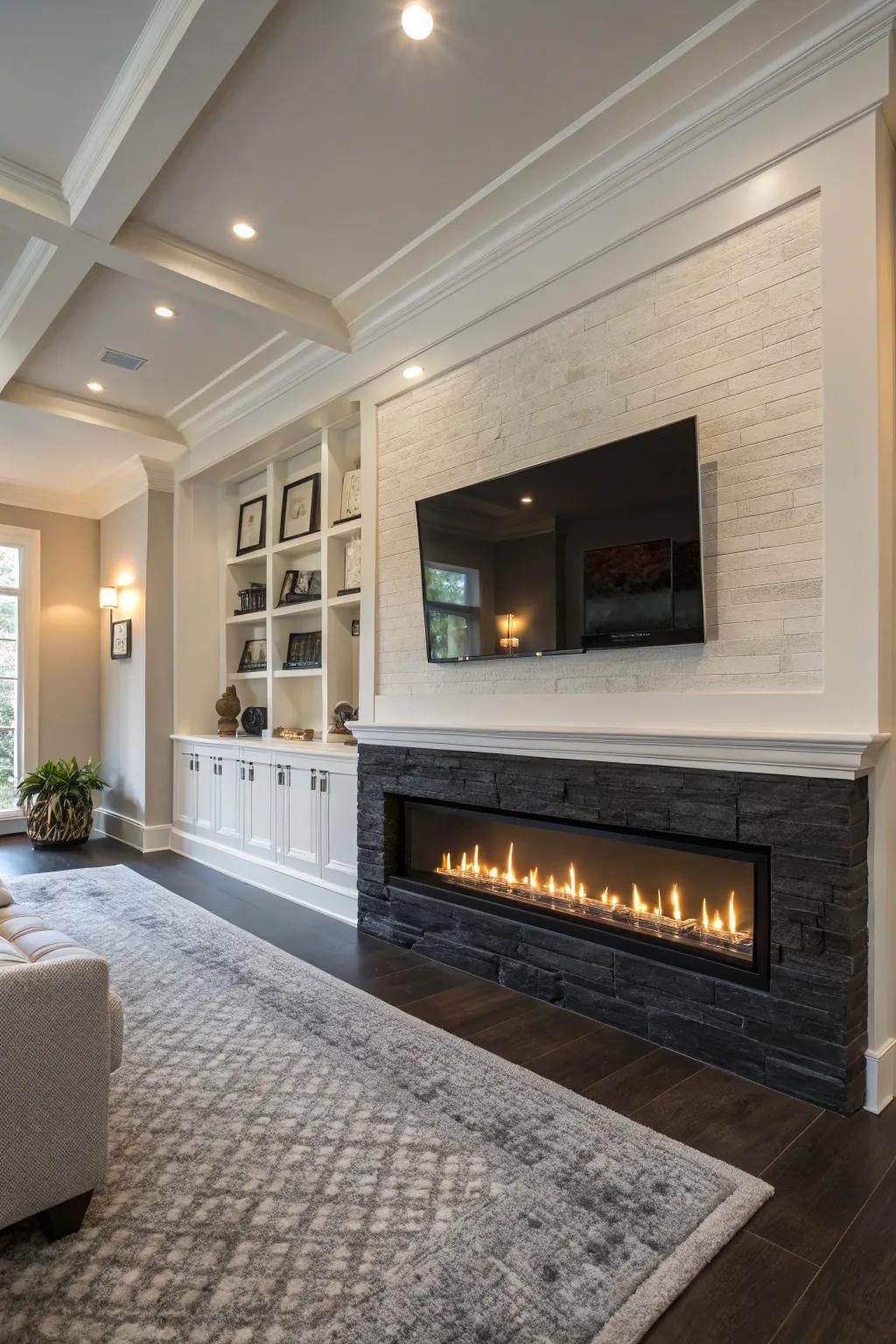 Establish a cozy media hub with a television above your fireplace.