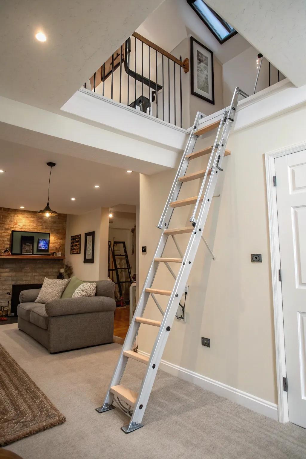 Safety-focused loft ladder design.