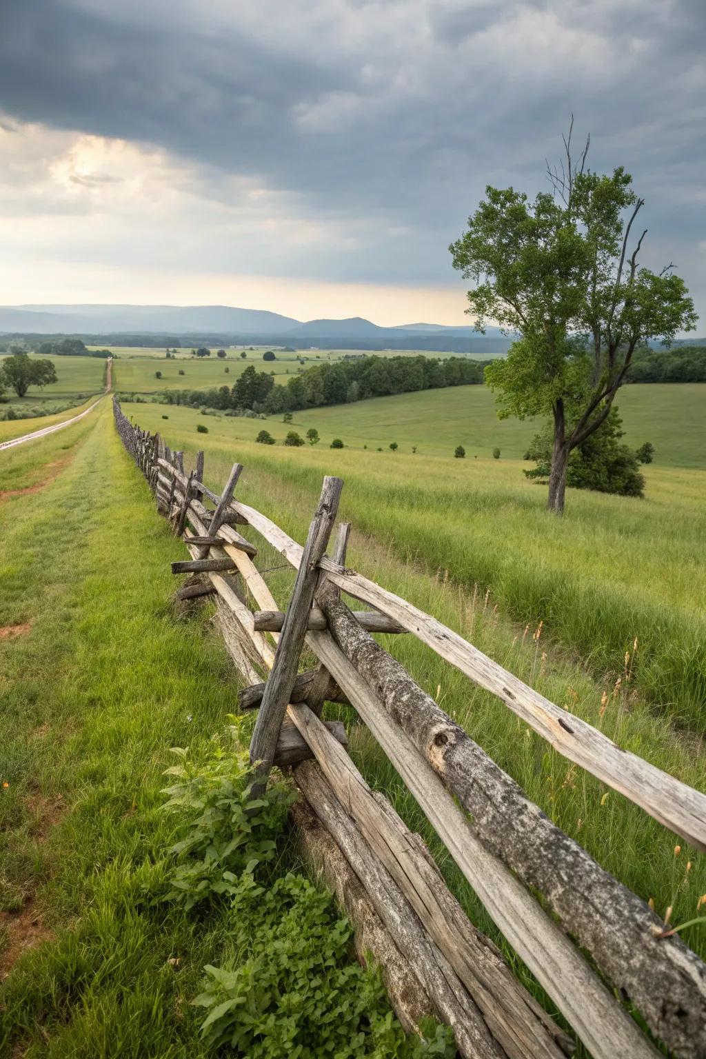 The classic split rail design is timeless and effective.