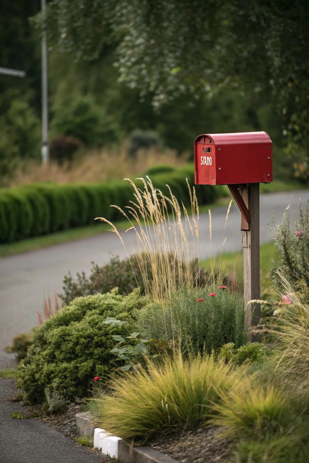 Ornamental grasses inject texture and a contemporary vibe into your mailbox area.