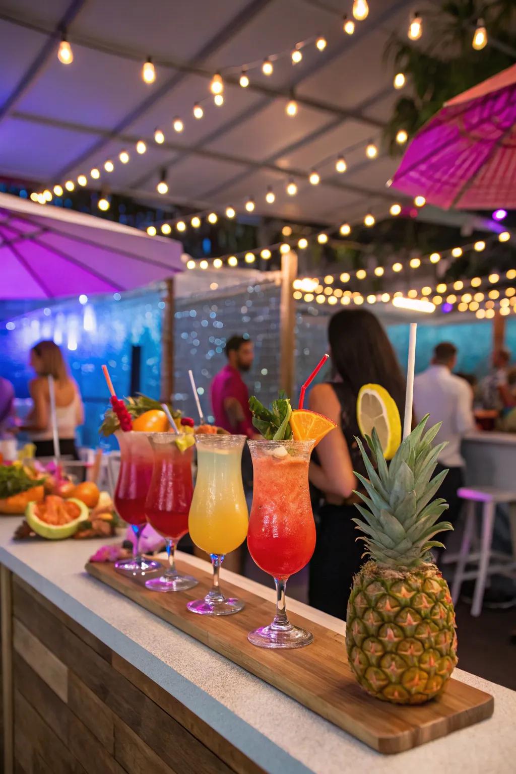 A DIY Gale Force cocktail bar adds flavor and fun to the evening