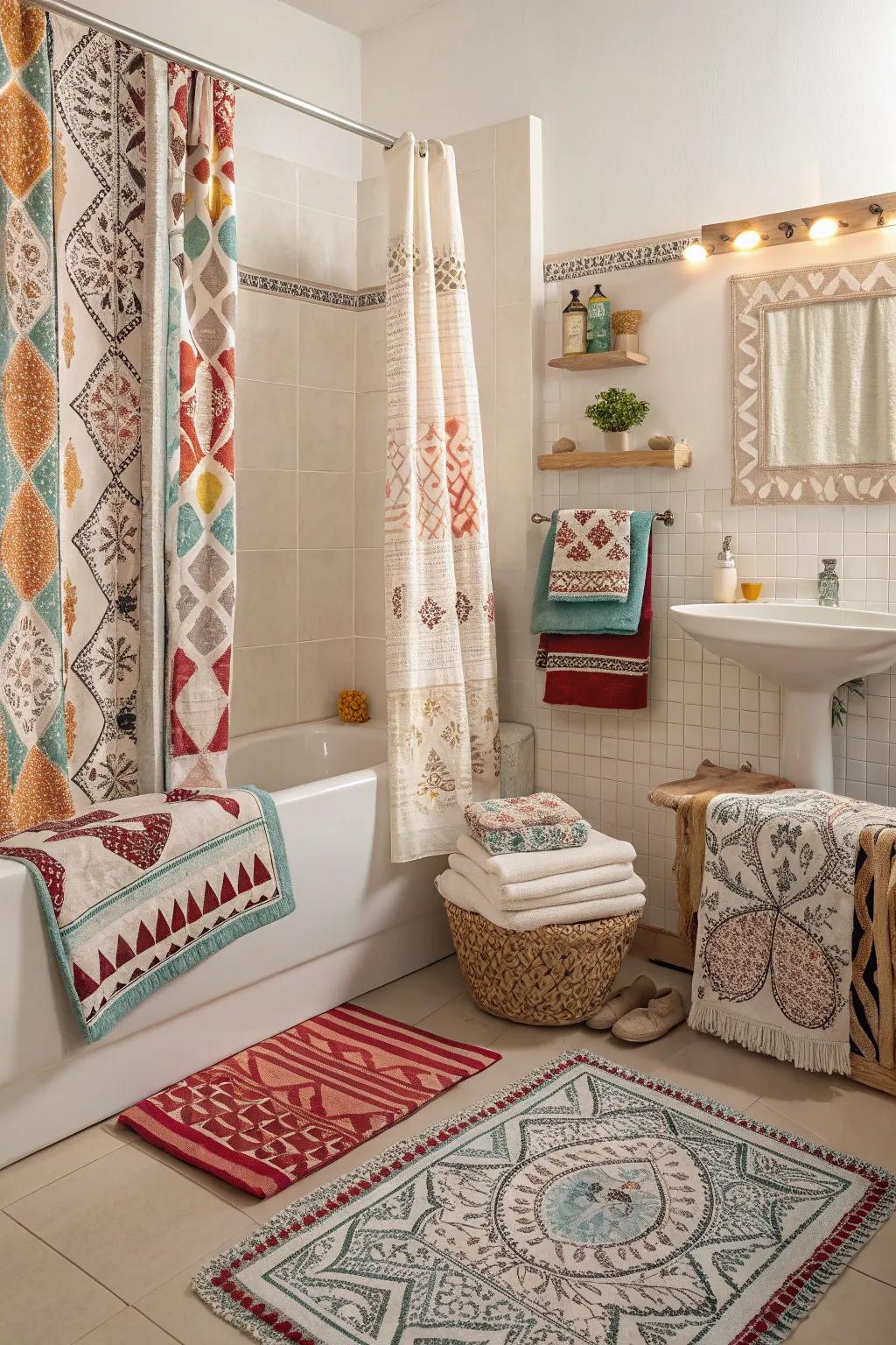 Varied cloths adding layers of comfort.