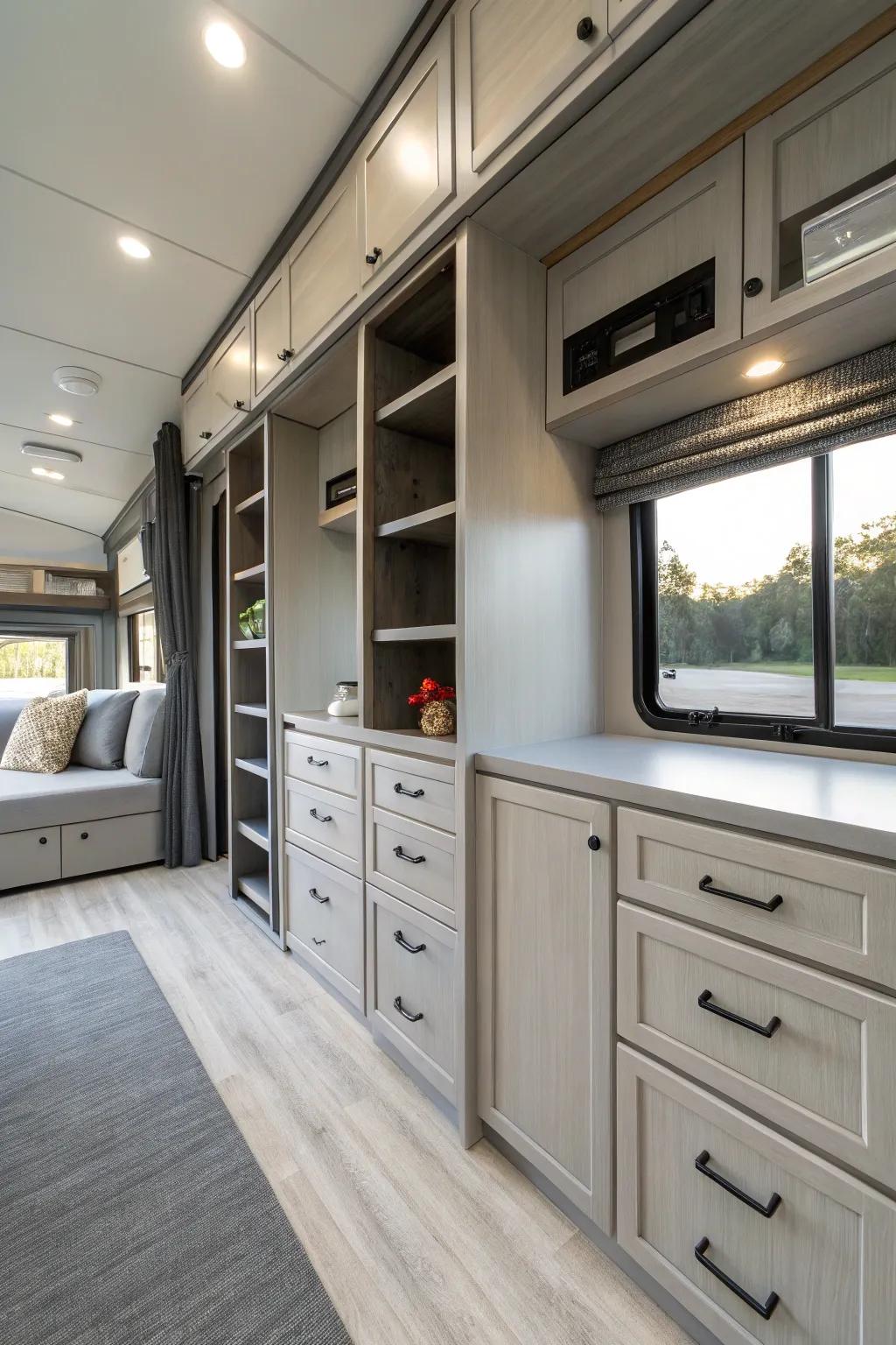 Efficient built-in storage solutions that improve organization.