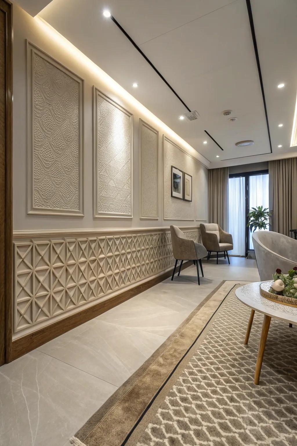 Textured edgings providing added depth.