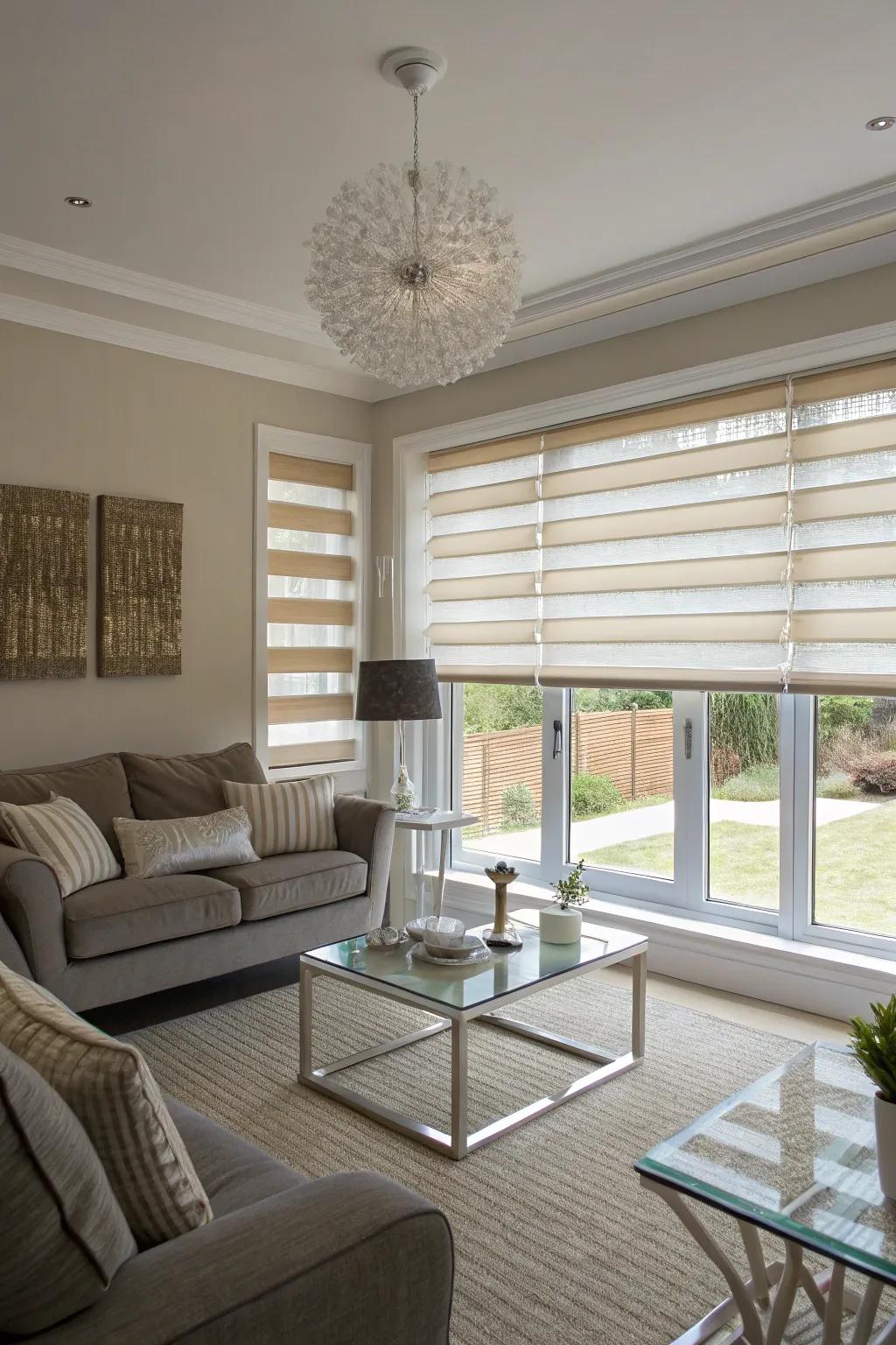 Gemini Day & Night blinds offer stylish versatility.