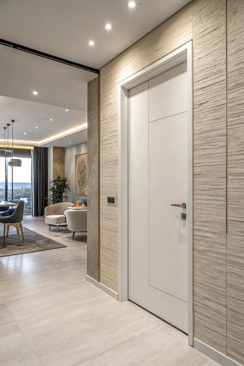 Frameless doors offer a sleek and seamless appearance.