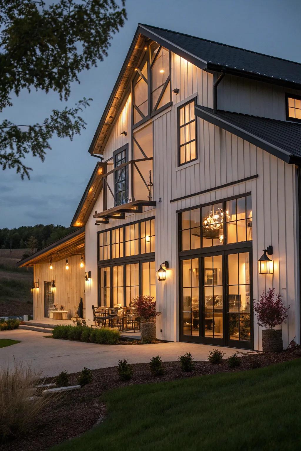 Guiding light: Barn-style fixtures that combine function with farmhouse appeal.