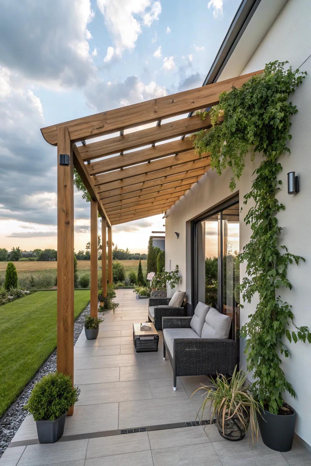 Sheltered spaces make modern porches enjoyable no matter the weather.