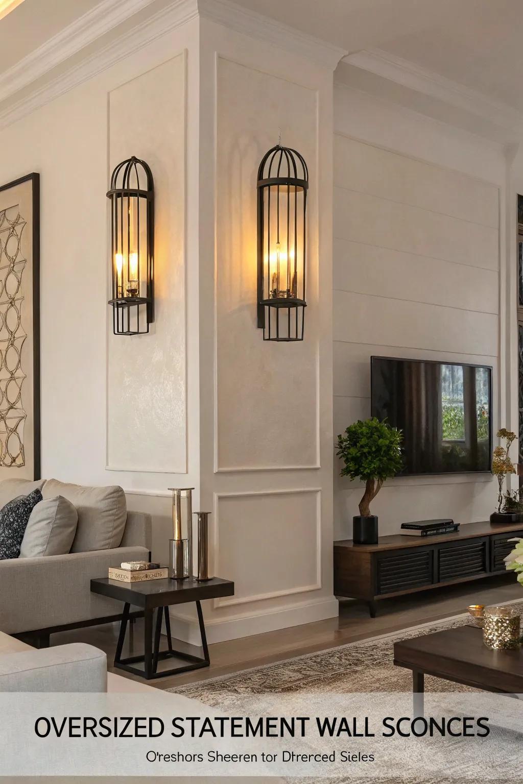 Oversized sconces make a bold statement in your decor.