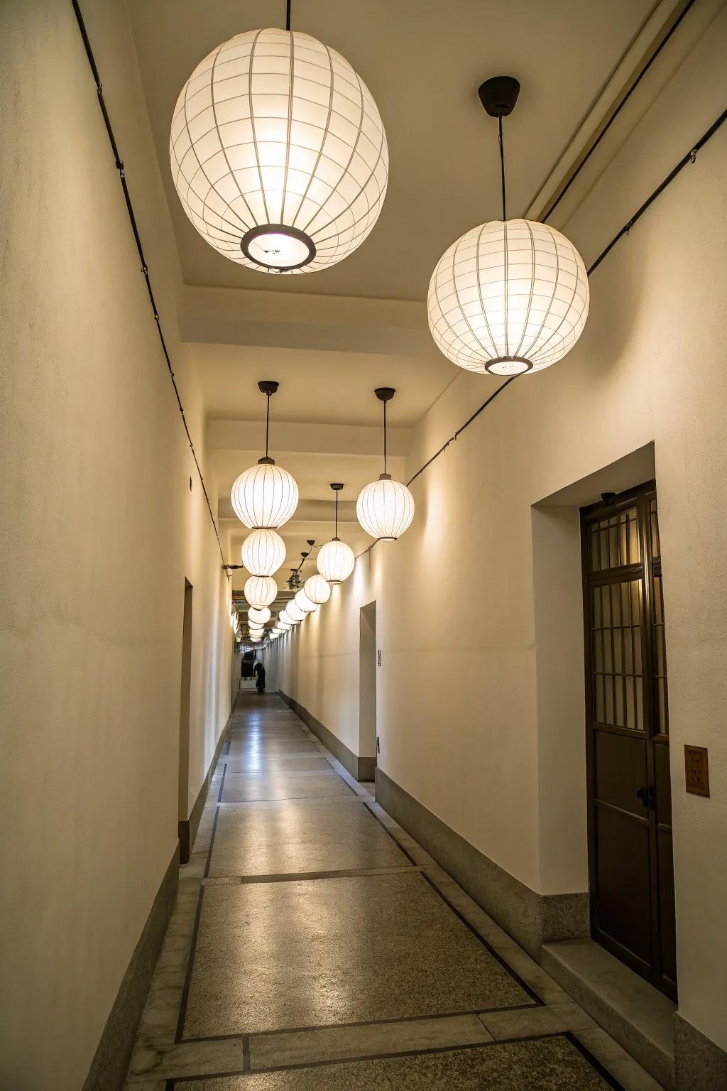 Globe lights offer a minimalist, balanced lighting solution.