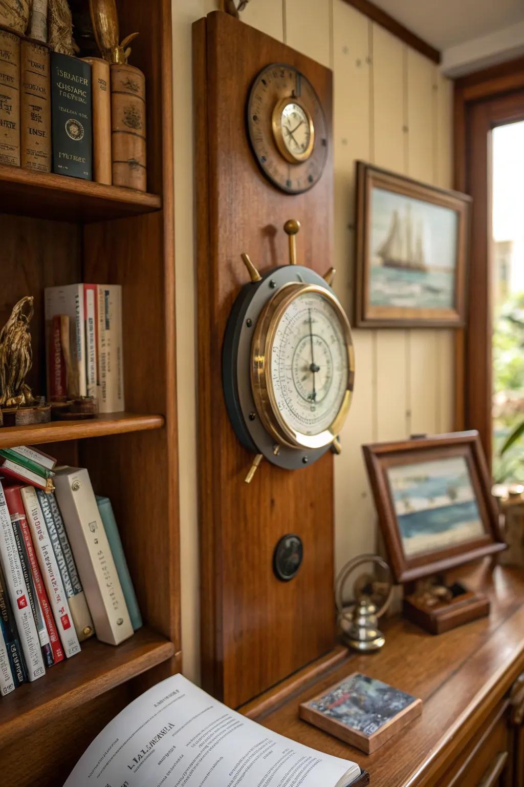 A seafaring weather station brings both style and function to a space.