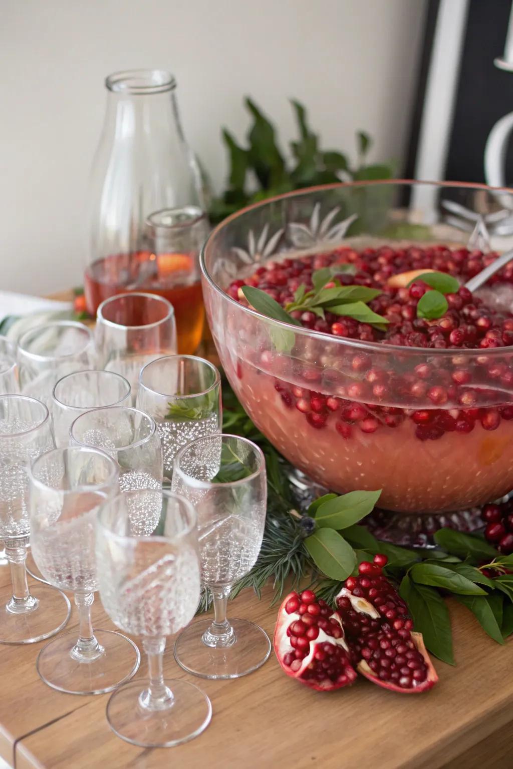 Vibrant and bubbly seeded fruit mix perfect for a celebratory toast.