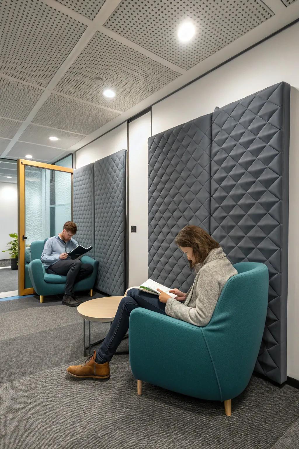 Silent areas are a nice touch for a focused environment.