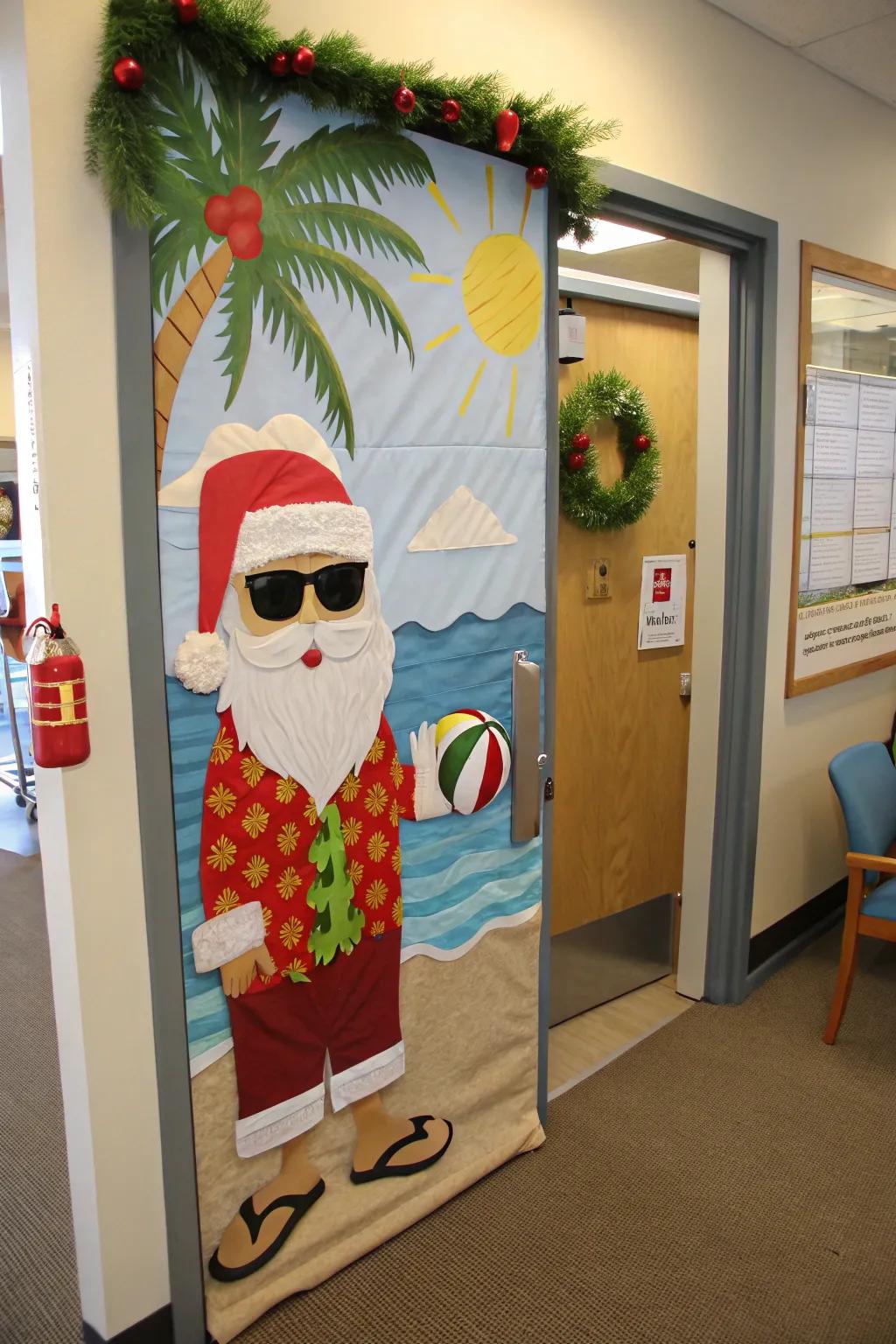 Grant Jolly Fellow a tropical getaway with this seaside entryway design.