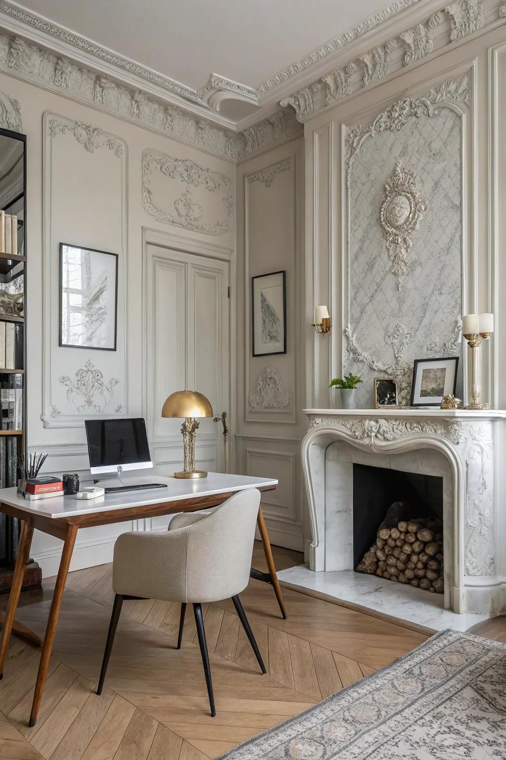 City of Love-inspired elegance in the workspace.