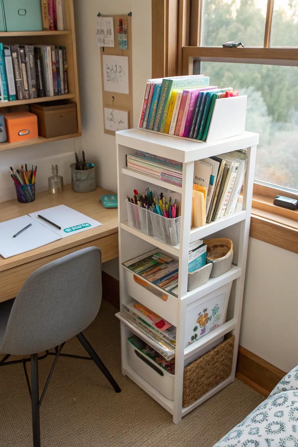 Multi-tier organizers make the most of small areas.