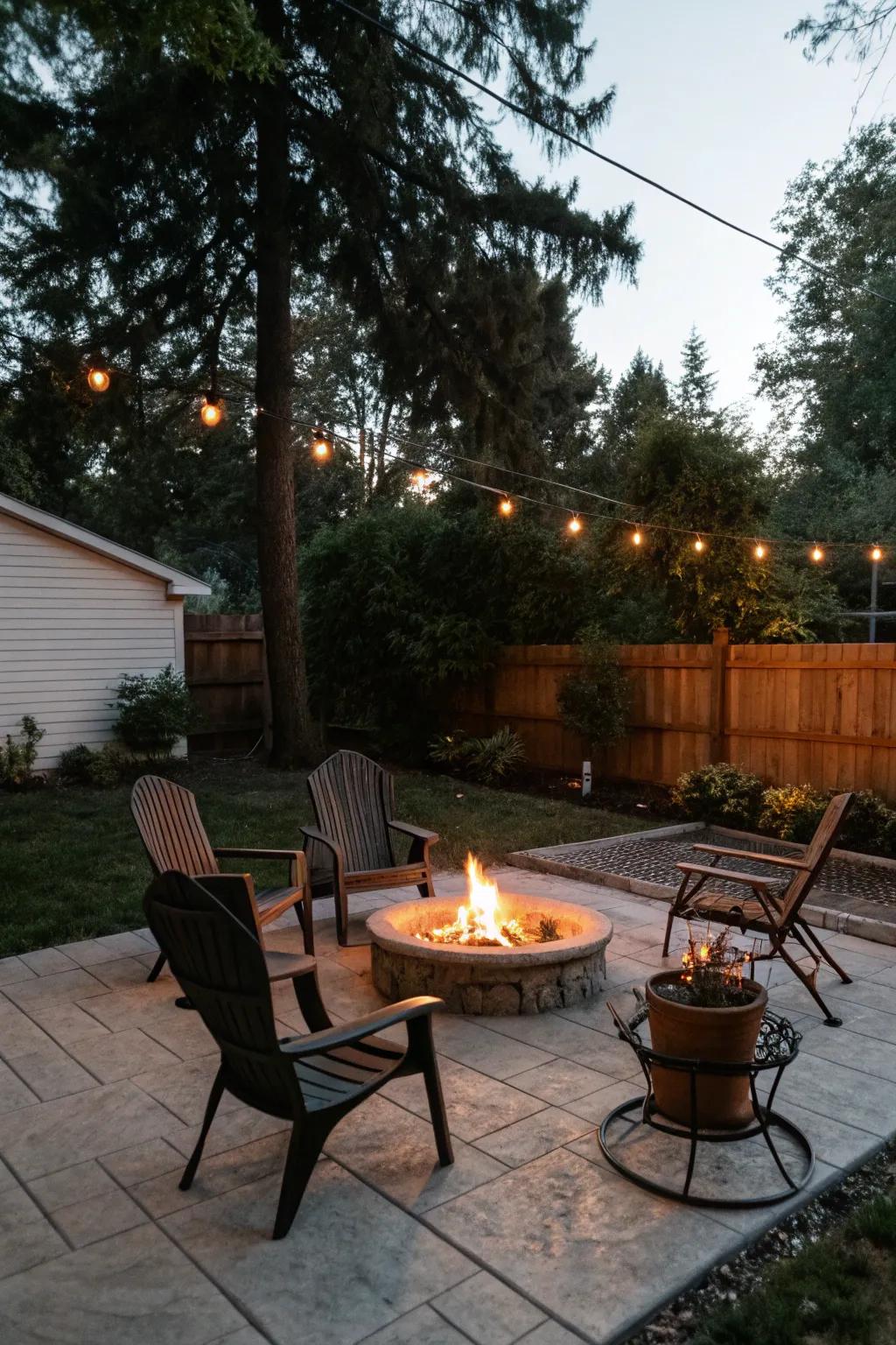A brazier provides warmth and a central congregation spot.