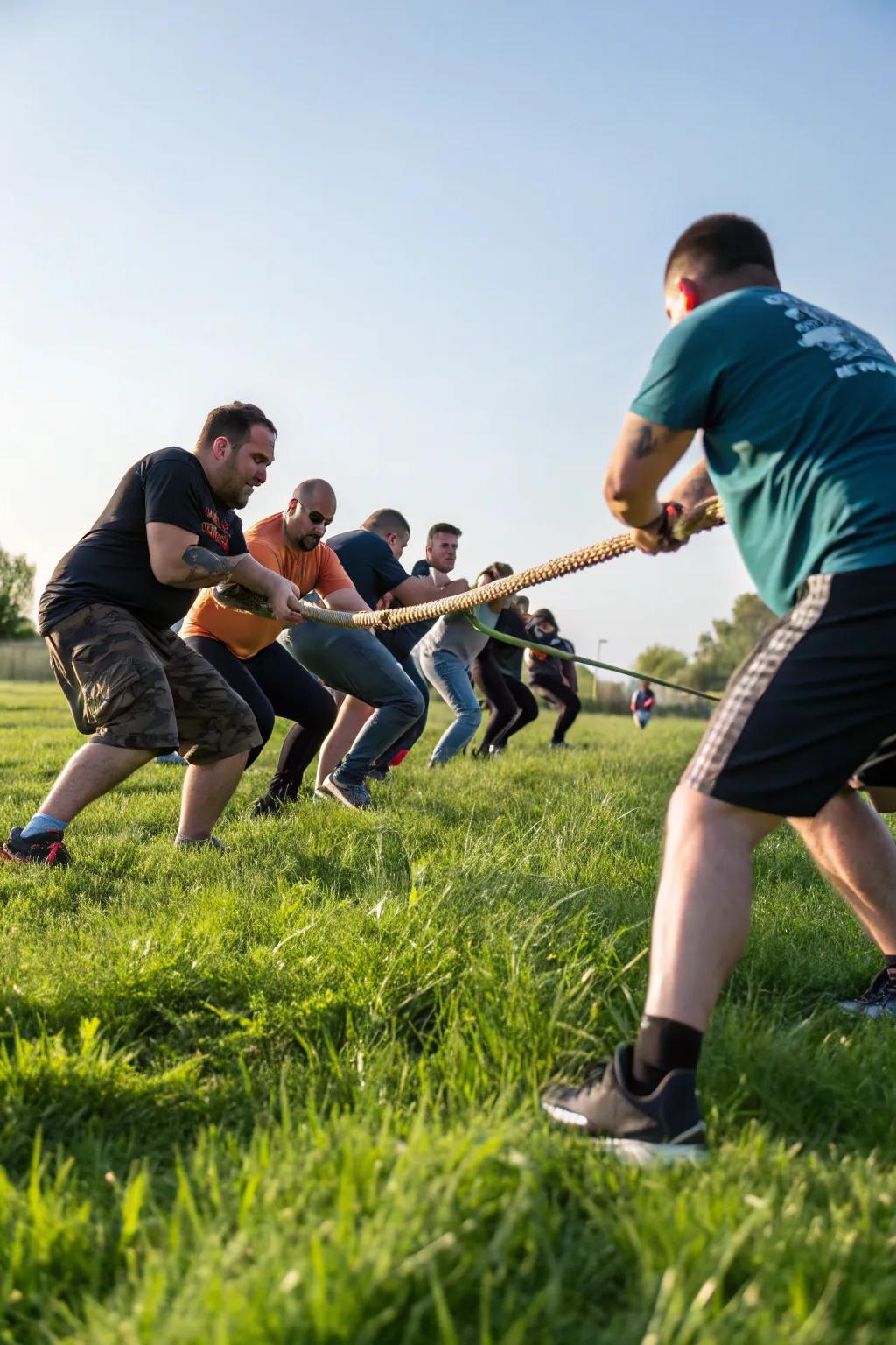 A strain of war activity instilling mirth and exhilaration