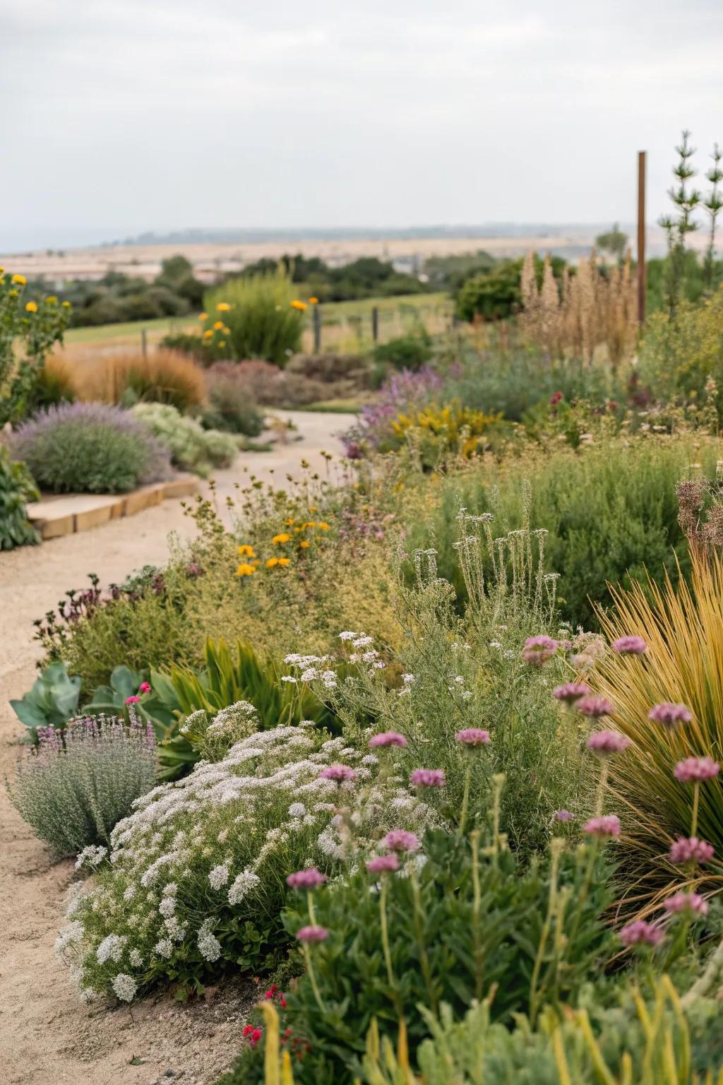 Self-sufficient plant choices enhance beauty with minimal maintenance.
