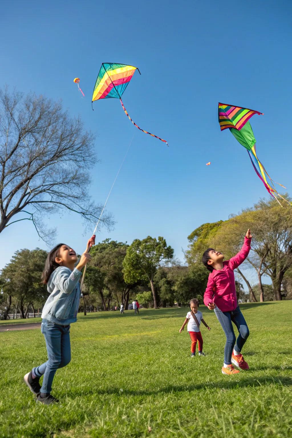 Kite-flying adds a whimsical and joyful element to the gathering.