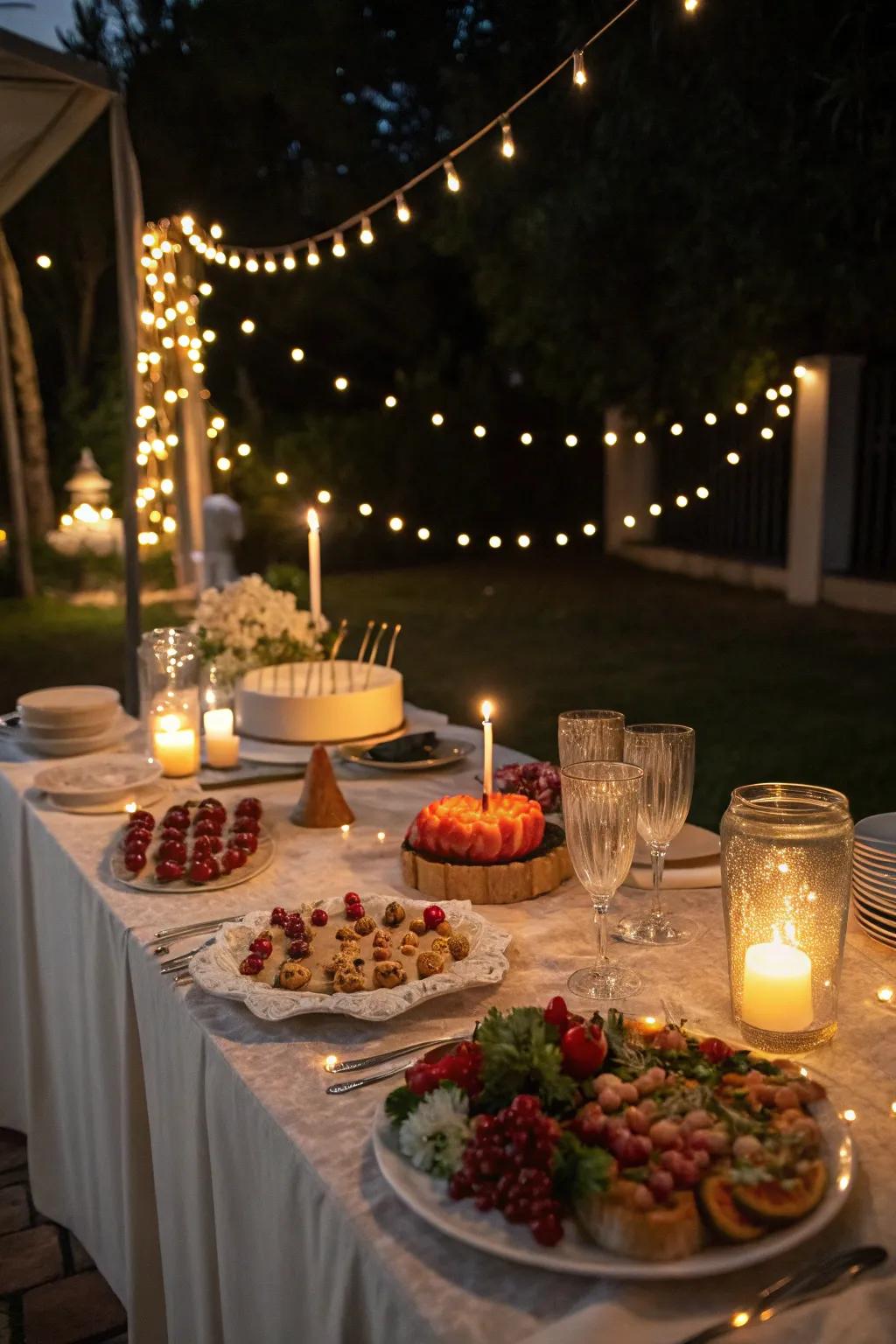 Ambient lighting creating a cozy and welcoming setting at the table