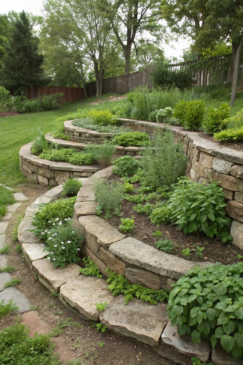 Stone herb spiral garden.