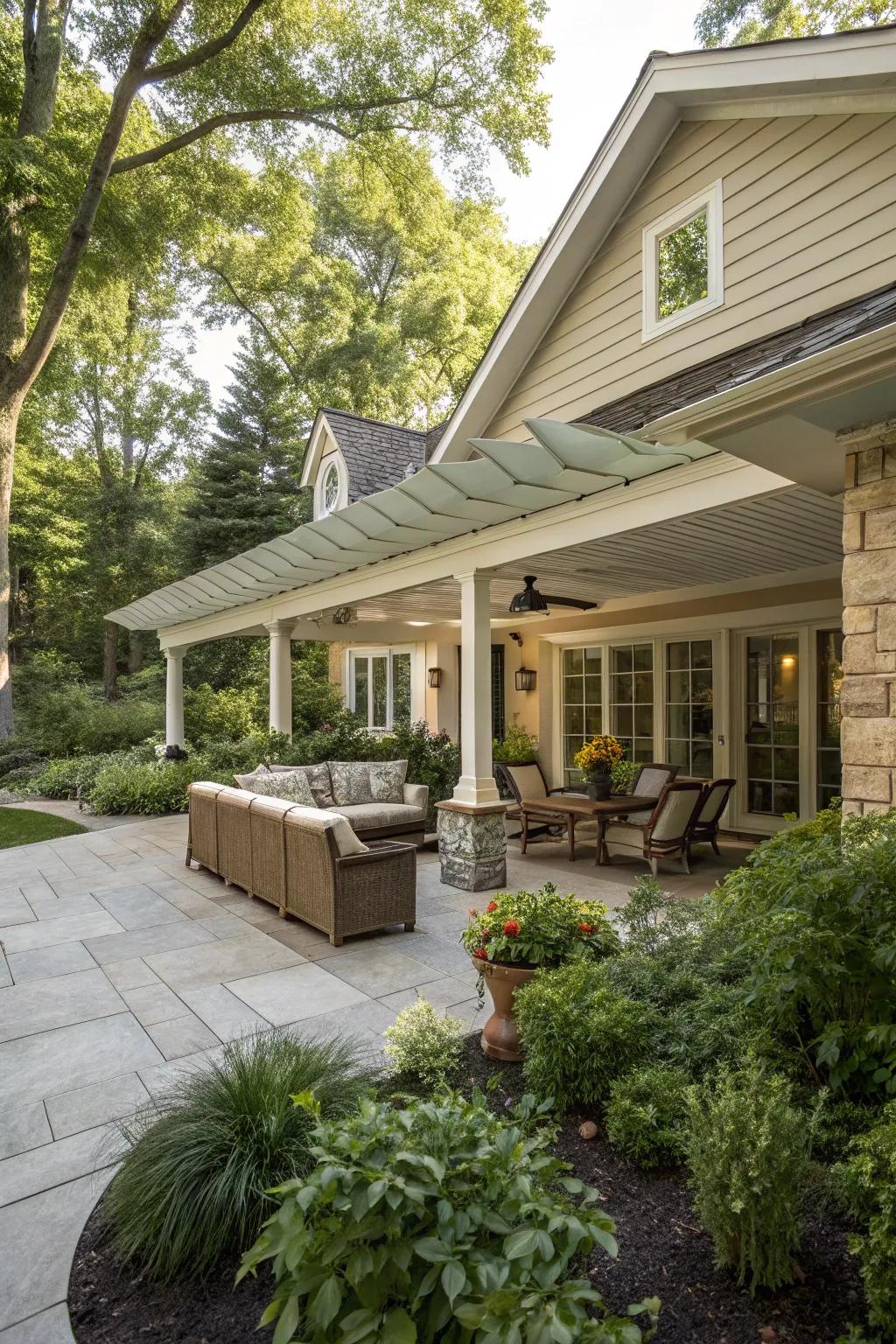 Extended top lines create a matching and polished look.