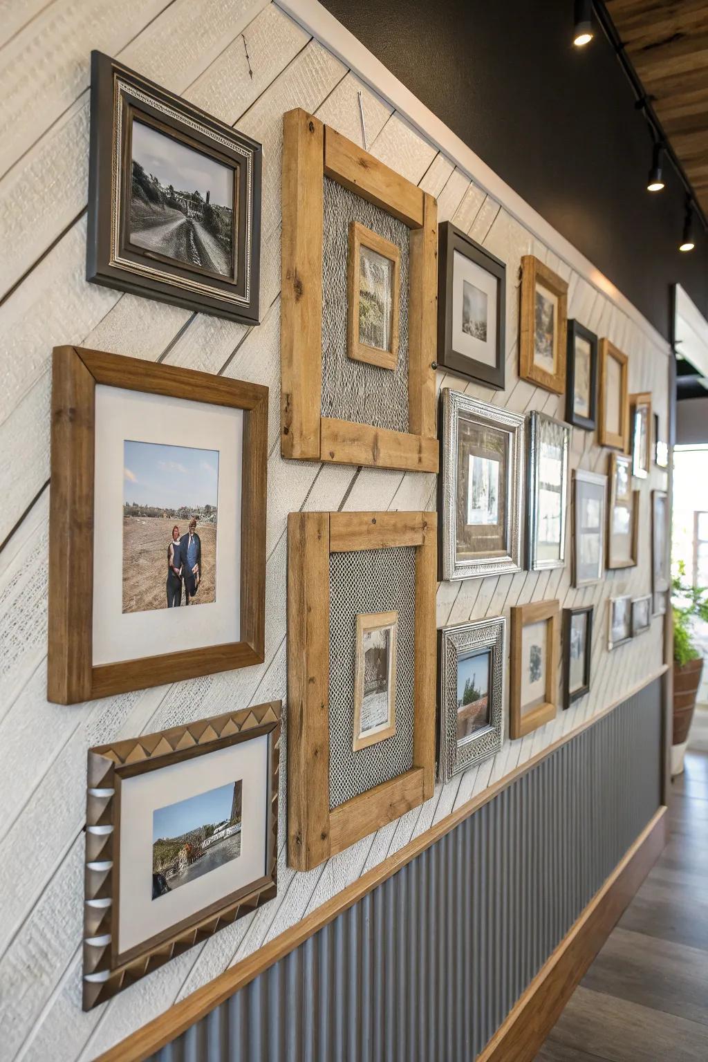 A textured collage wall that adds dimension and interest to any space.