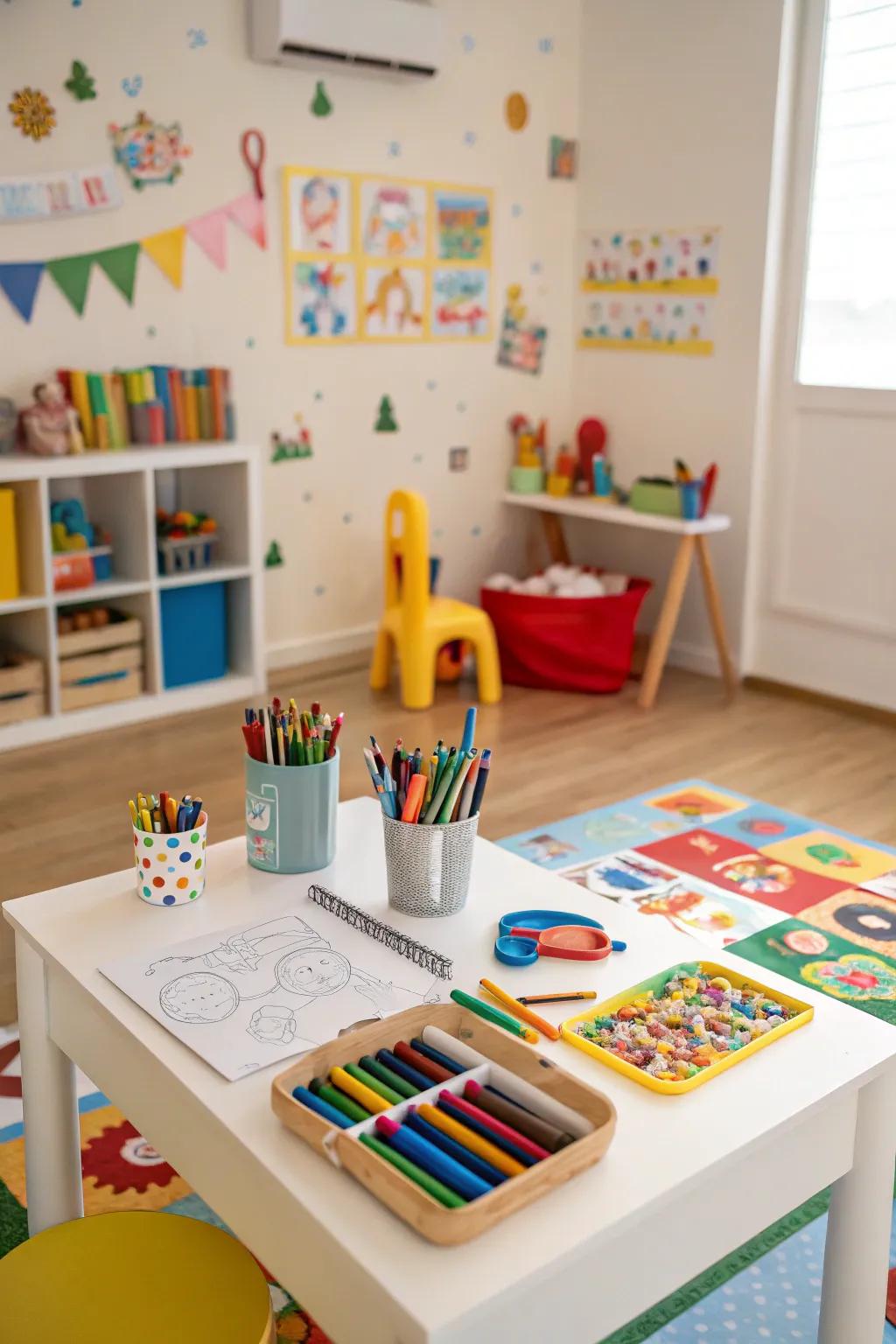 A craft station ideal for artistic moments.
