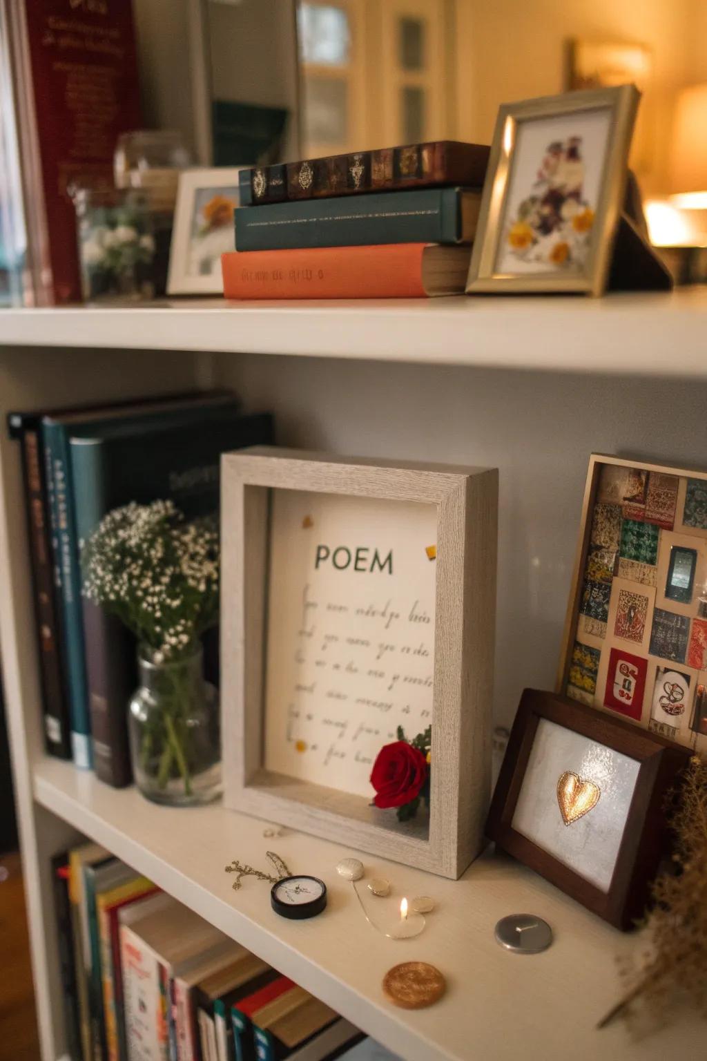 Poems are presented dimensionally via three-dimensional exhibits.