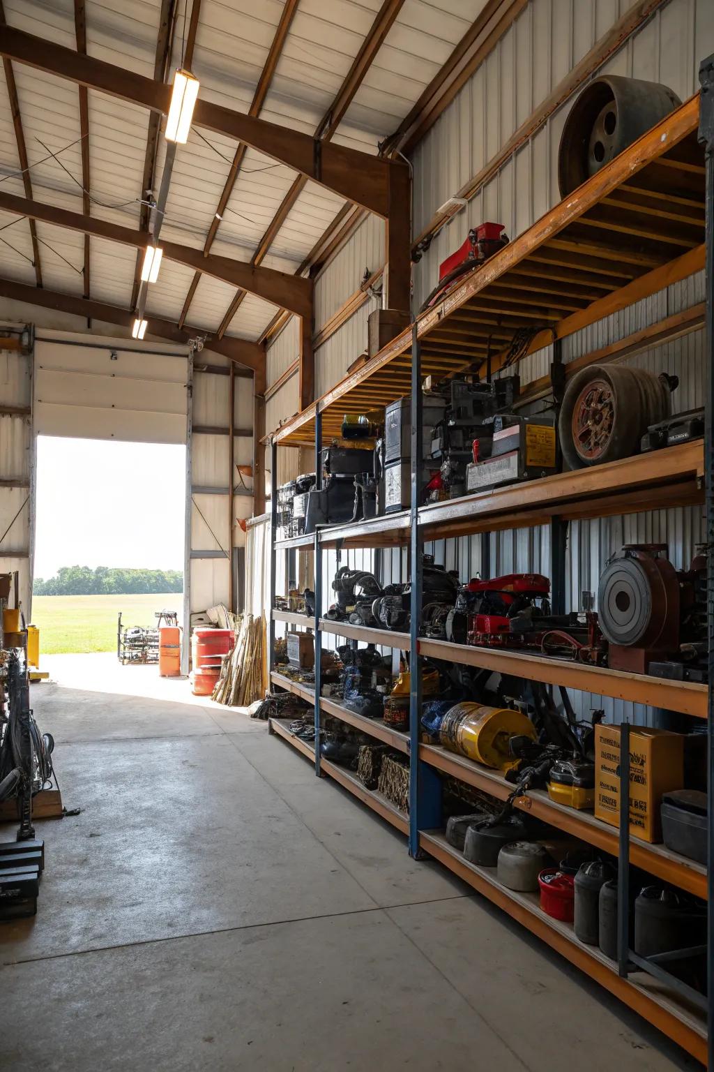 Heavy-duty shelving supports larger and heavier items with ease.