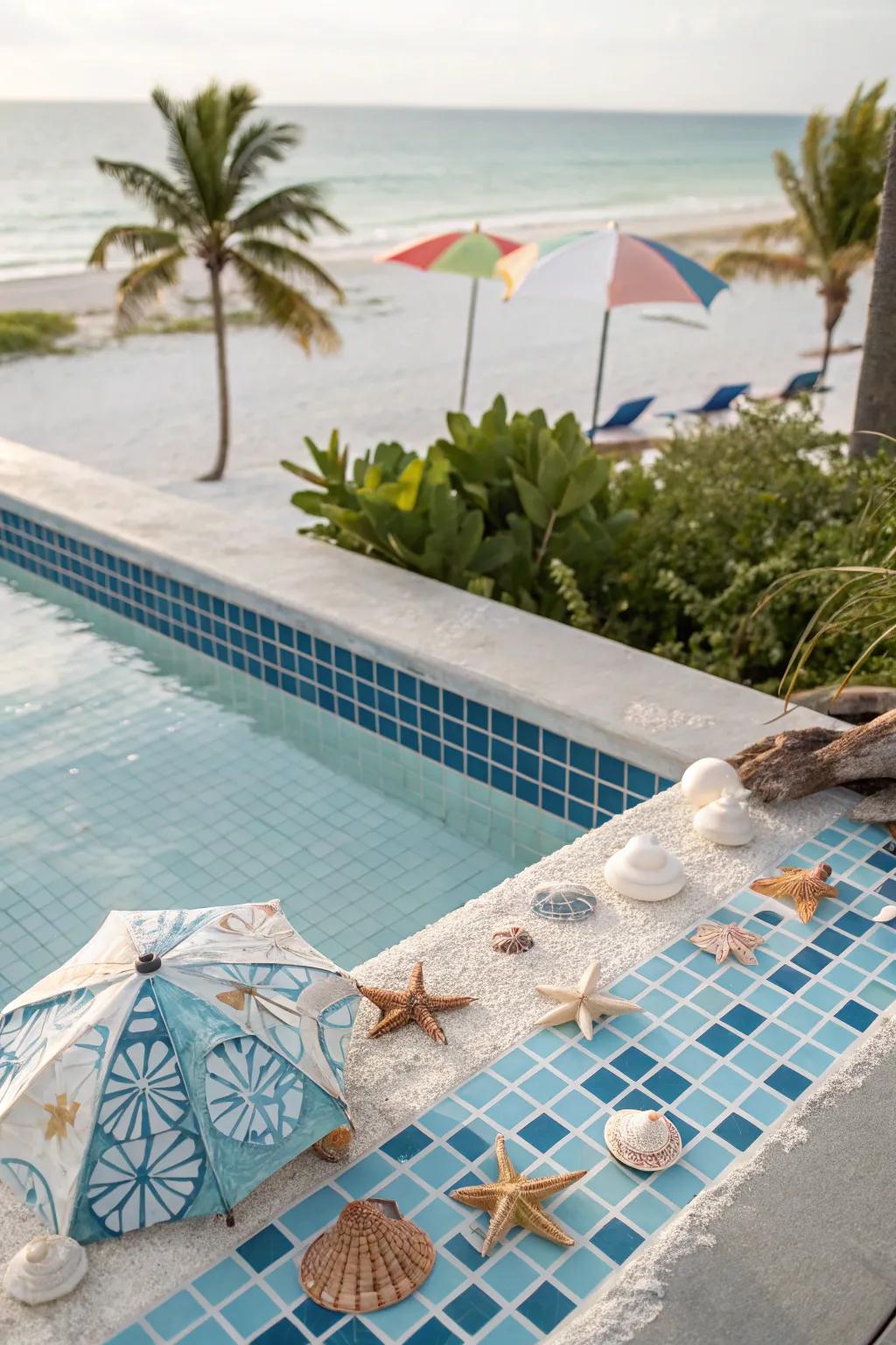 Gulfstream squares bring a coastal vibe to your swimming pool.