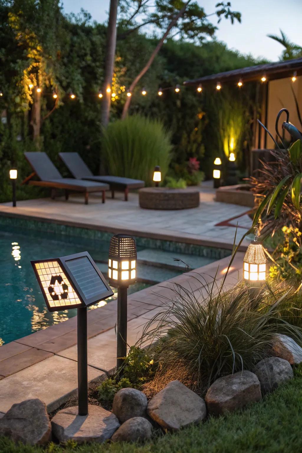 Go green with lights that add a subtle glow.