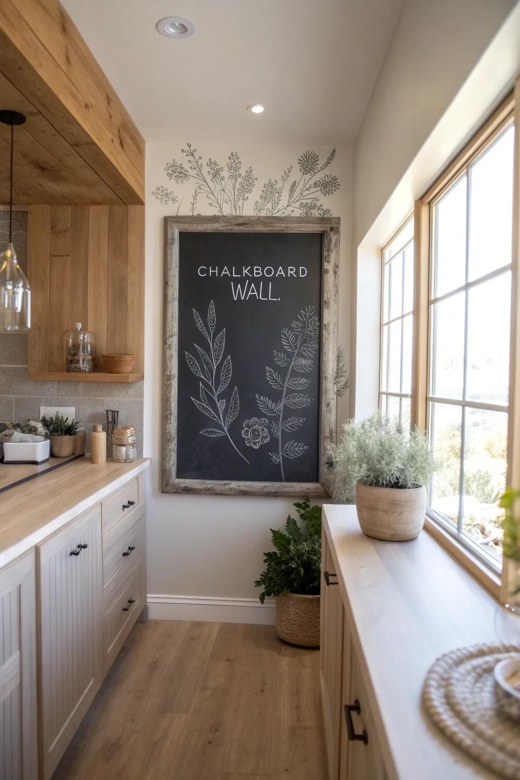 Add a touch of playful elegance to your home with a chic marking board wall. Perfect for notes, sketches, and daily inspiration!