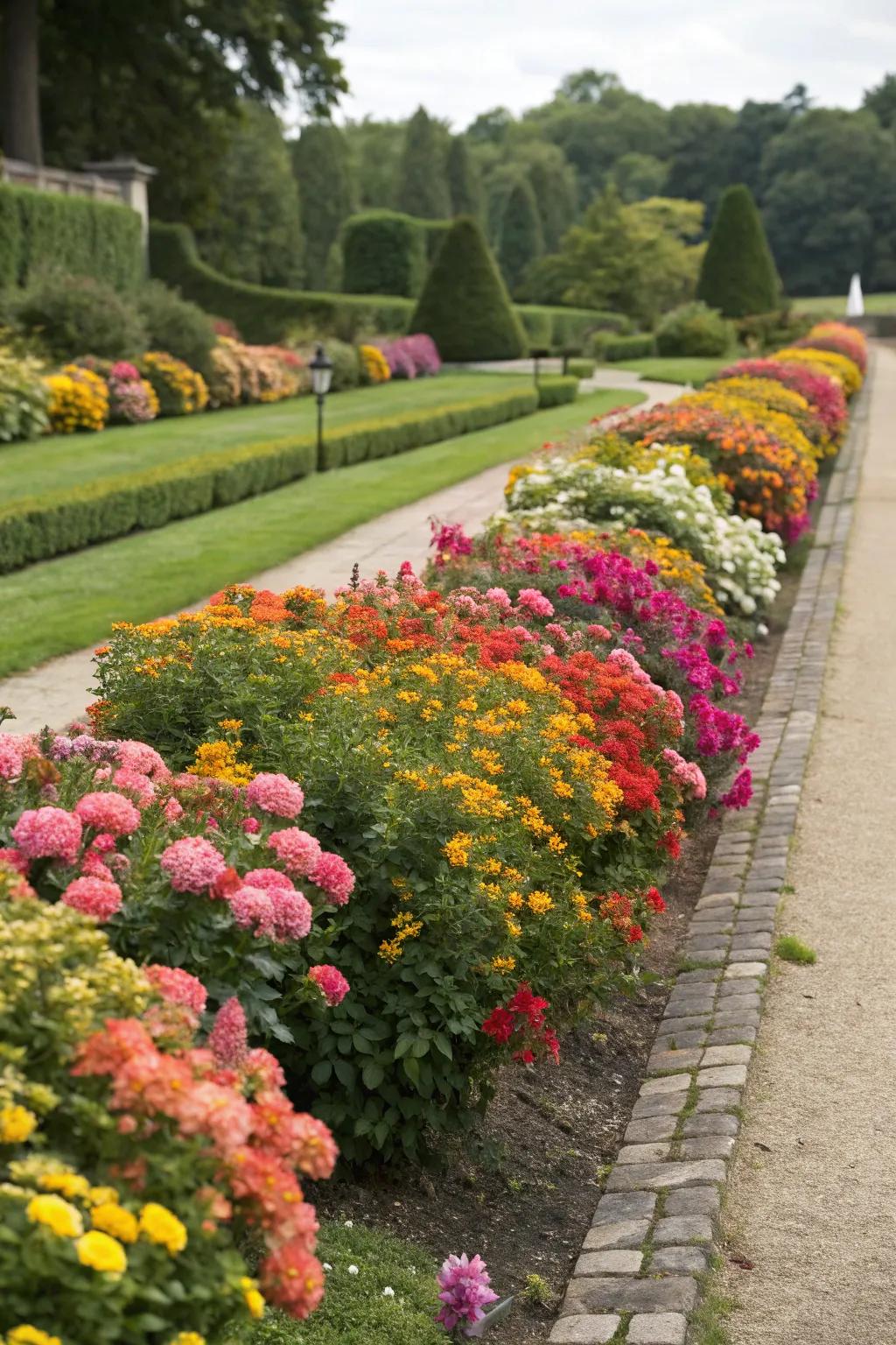 Vibrant shrubs breathe life into the property lines.