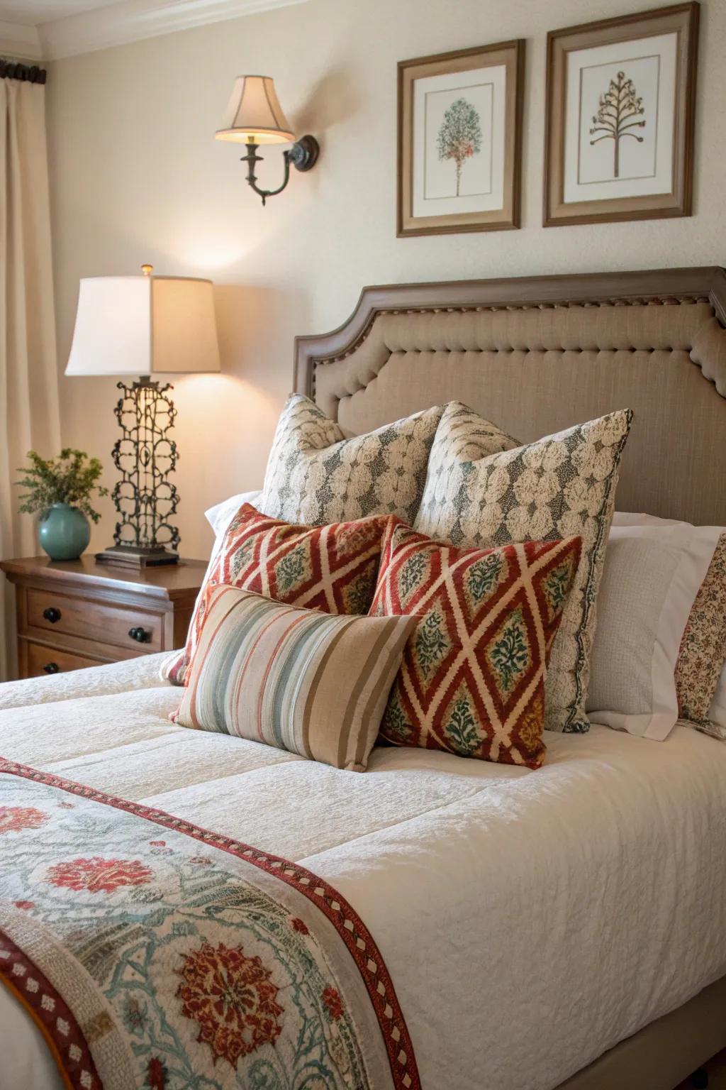 Patterns add visual interest while solids maintain balance.