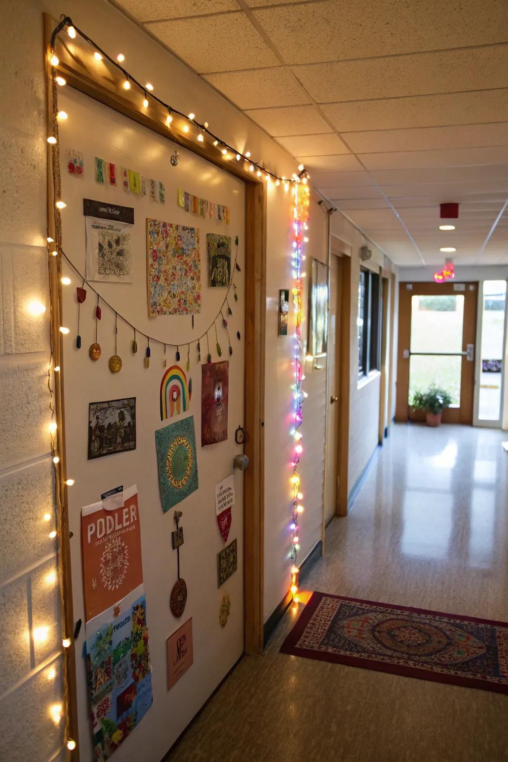 Get creative with unique, handcrafted door decorations.