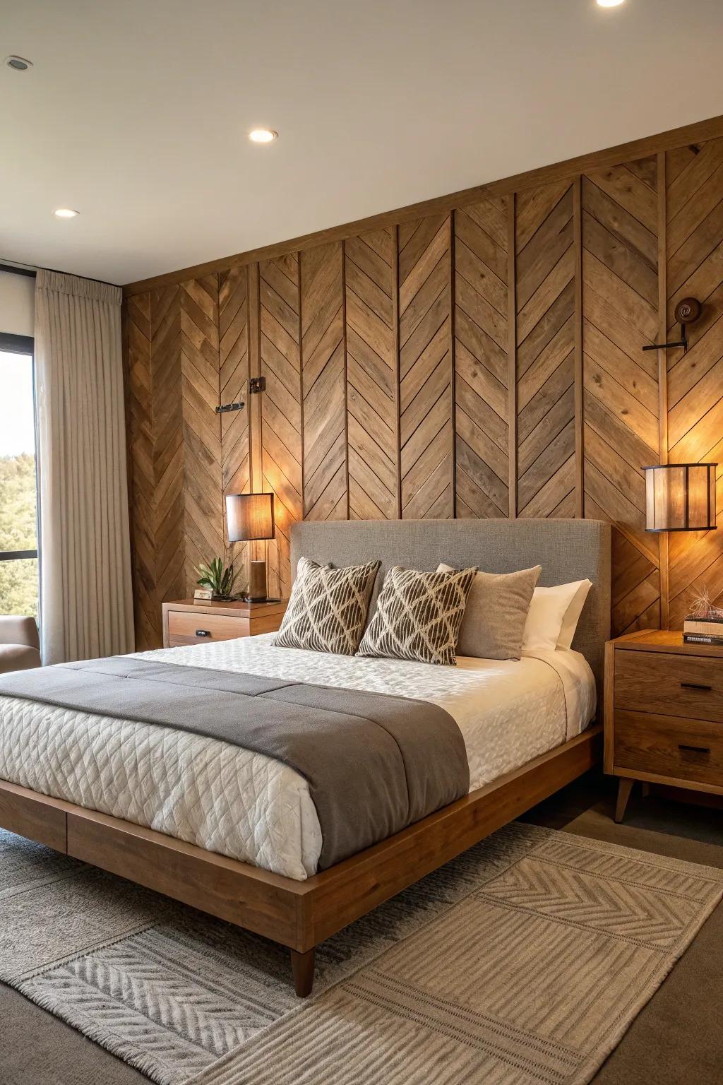 Textured walls add depth and warmth.