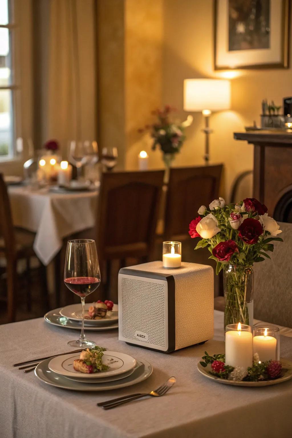 Set the mood by having a playlist of relaxing romantic music.