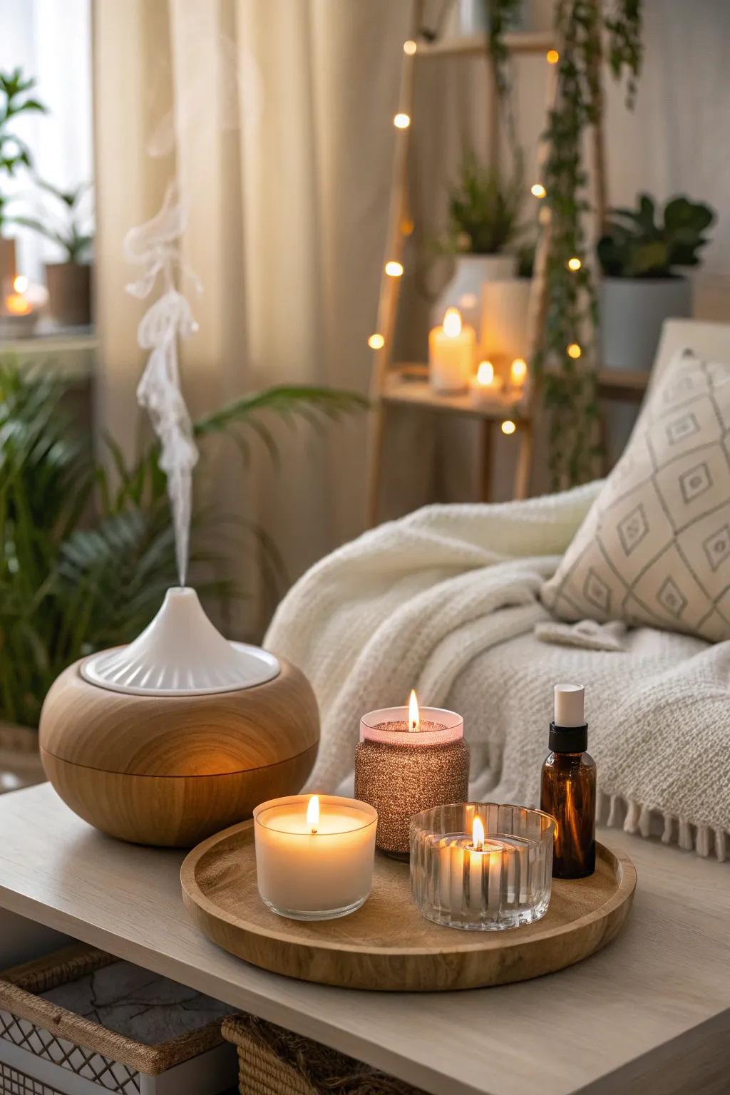 Magnify the mood through soothing scents.